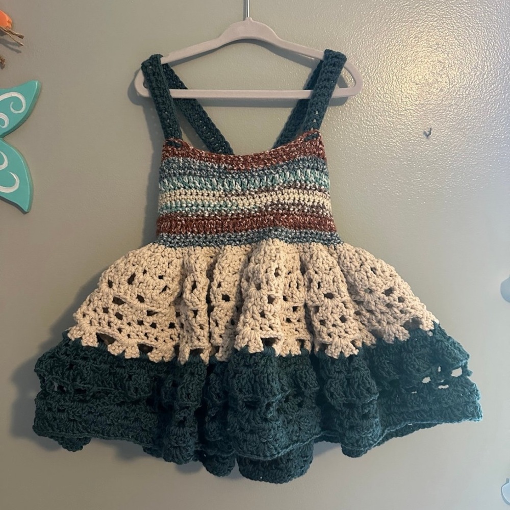 Handmade Crochet Dress with Straps